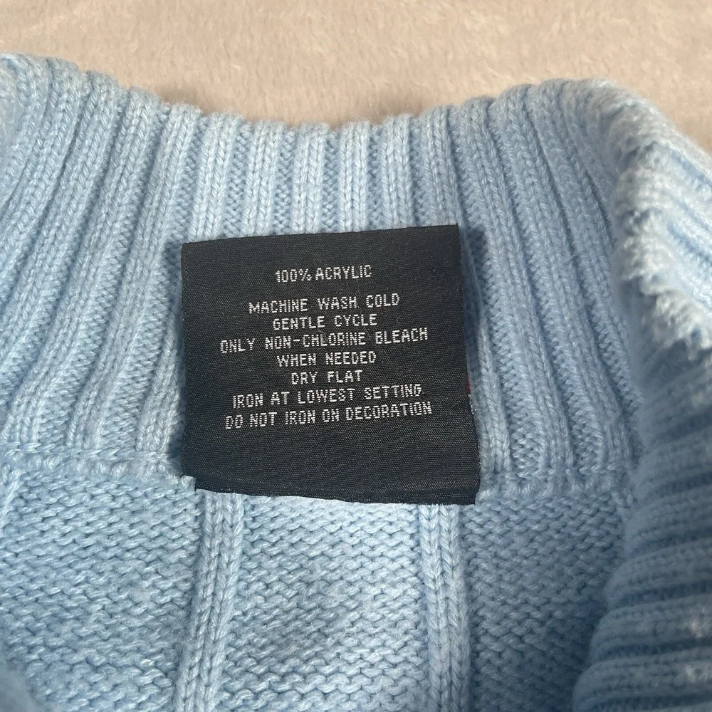 Southpole Vtg 90s Y2K Men's XL  1/4 Zip Sweater Ribbed‎ Striped Knit Baby Blue